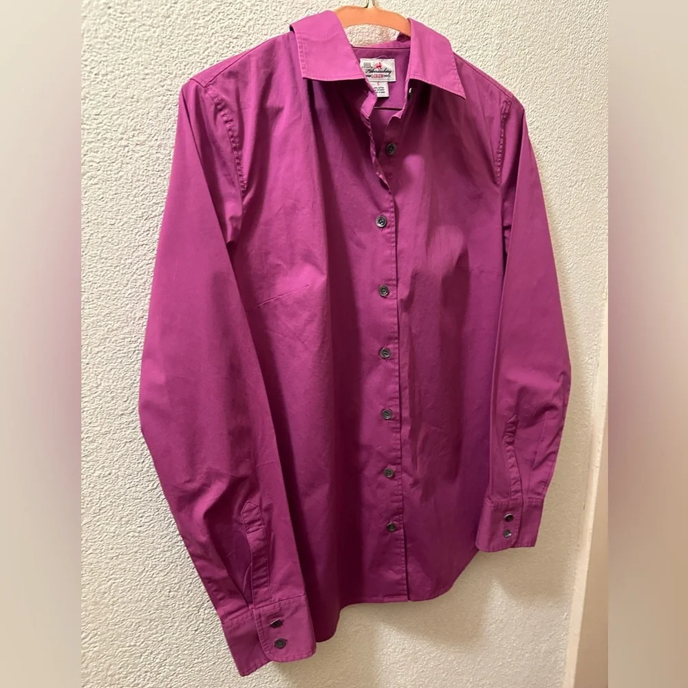 J. Crew Haberdashery Top Women Purple Cotton Long Sleeve Button Up Size Small